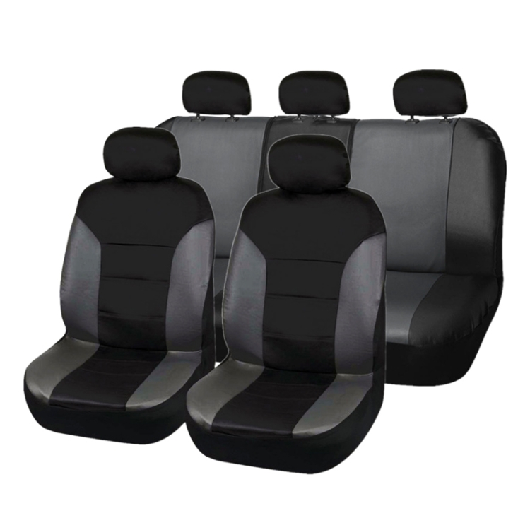 

9 in 1 Universal PU Leather Four Seasons Anti-Slippery Cushion Mat Set for 5 Seat Car