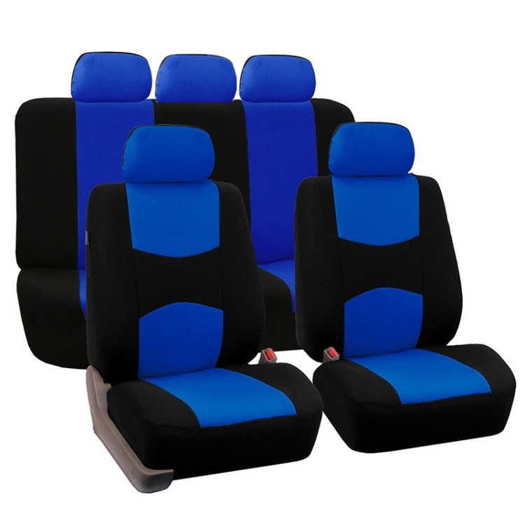 

9 in 1 Universal Four Seasons Anti-Slippery Cushion Mat Set for 5 Seat Car, Style:Ordinary (Blue)