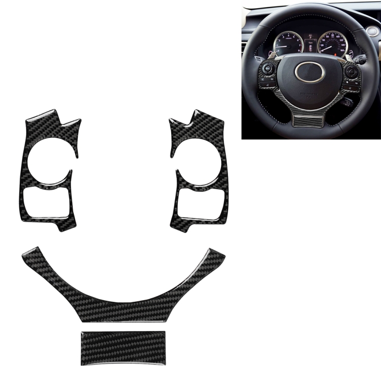 

4 in 1 Car Carbon Fiber Steering Wheel Button Decorative Sticker for Lexus IS250 NX200 200t 300h, Left and Right Drive Universal