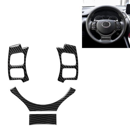 

4 in 1 Car Carbon Fiber Steering Wheel Button Decorative Sticker for Lexus IS250 NX200 200t 300h, Left and Right Drive Universal