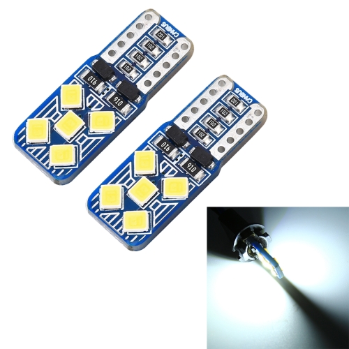 

2 PCS T10 / W5W / 168 DC12V 1.8W 6000K 130LM 10LEDs SMD-2835 Car Reading Lamp Clearance Light, with Decoder