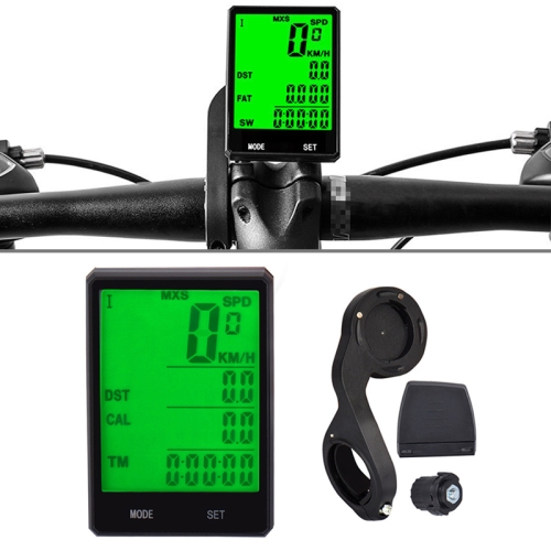 

2.8 inch English Wireless Waterproof Cycle Computer LCD Odometer Speedometer with Extension Holder