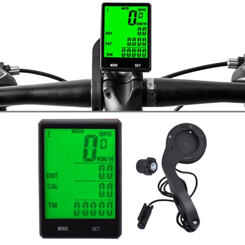 

2.8 inch English Wired Waterproof Cycle Computer LCD Odometer Speedometer with Extension Holder