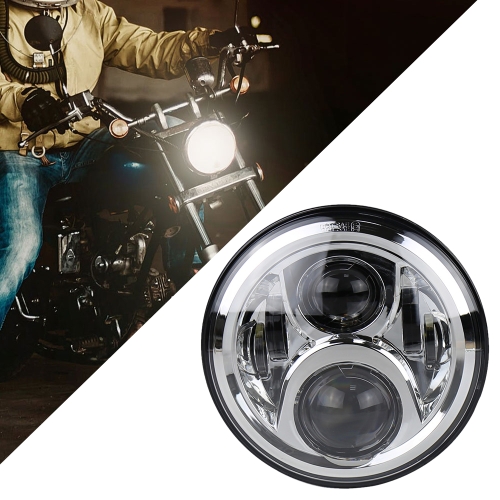 

7 inch Round LED Motorcycle Headlight Modified Spotlight for Honda (Silver)