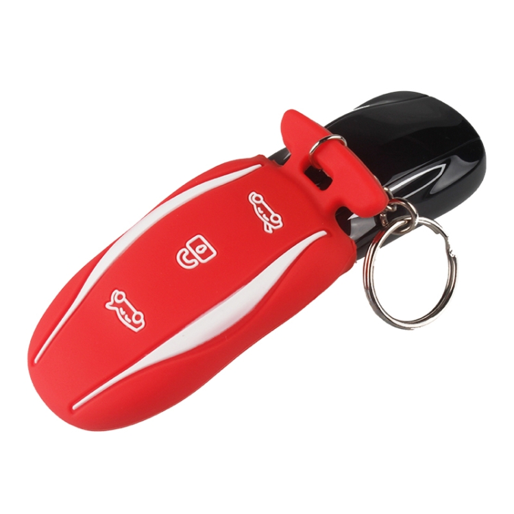 

Car Silicone All-inclusive Key Cover Key Case for Tesla Model 3 / S / Y (Red)