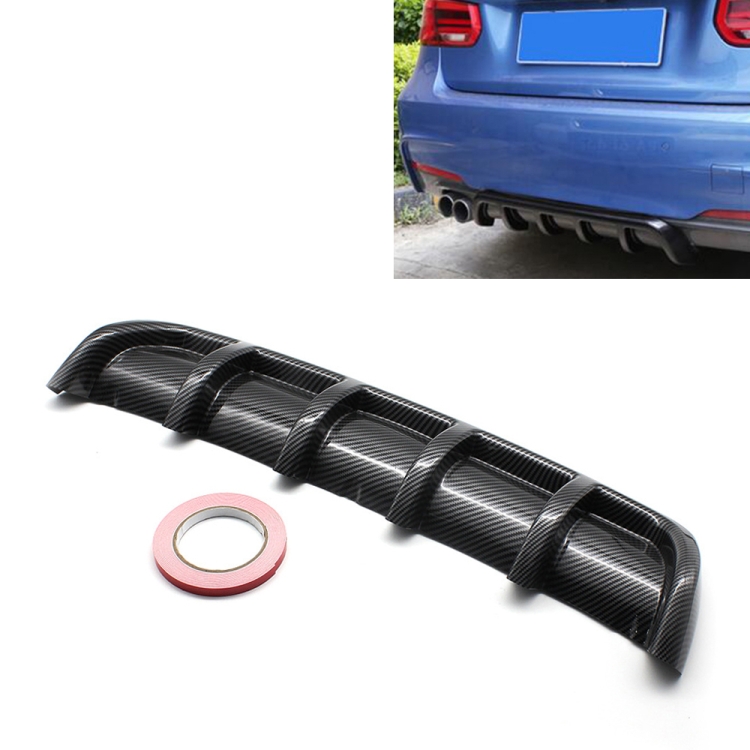 

XH-6132 Carbon Texture Universal Car Rear Bumper Lip Diffuser 6 Shark Fin Style Rear Lower Spoiler, Size: 67cm