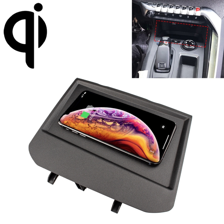 

Car Qi Standard Wireless Charger 10W Quick Charging for Peugeot 4008 / 5008 2016-2018, Left Driving