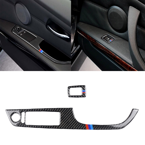 

2 in 1 Three Color Carbon Fiber Car Right Driving Lifting Panel Decorative Sticker for BMW E92 2005-2012
