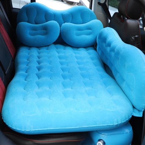 

Universal Car Travel Inflatable Mattress Air Bed Camping Back Seat Couch with Head Protector + Wide Side Baffle (Baby Blue)