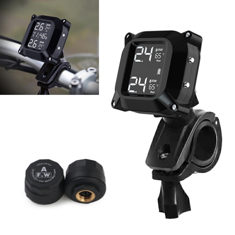 

Universal Motorcycle Wireless High Precision TPMS Tire Pressure Alarm System External Tire Monitor