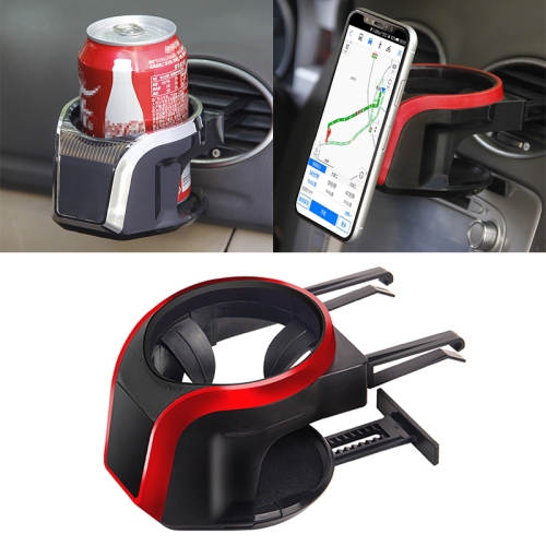 

2 in 1 Car Air Outlet Magnetic Mount Beverage Cup Stand Phone Holder(Red)