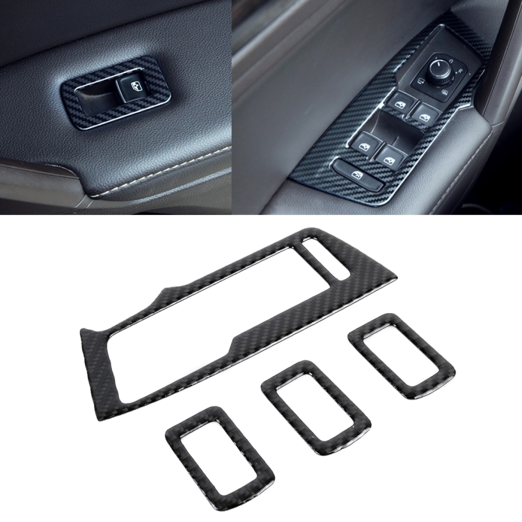 

Car Carbon Fiber Window Glass Lifter Panel Decorative Sticker for Volkswagen Tiguan L