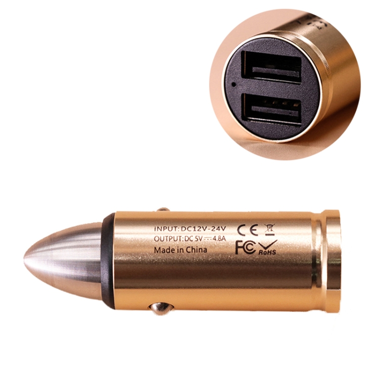 

Car 4.8A Dual USB Aluminum Alloy Charger