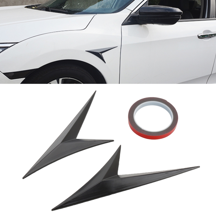 

Modified Fender Side Wing Sticker Blade Side Shark Gill Car Body Decorative Sticker for Honda 10th Generation Civic, Bright Black