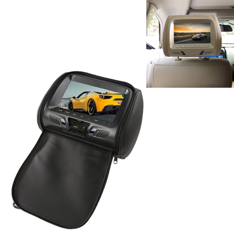 

Car 1080P HD Headrest Screen Display MP5 Player Support USB/SD Playback / FM Transmission with Zipper (Black)
