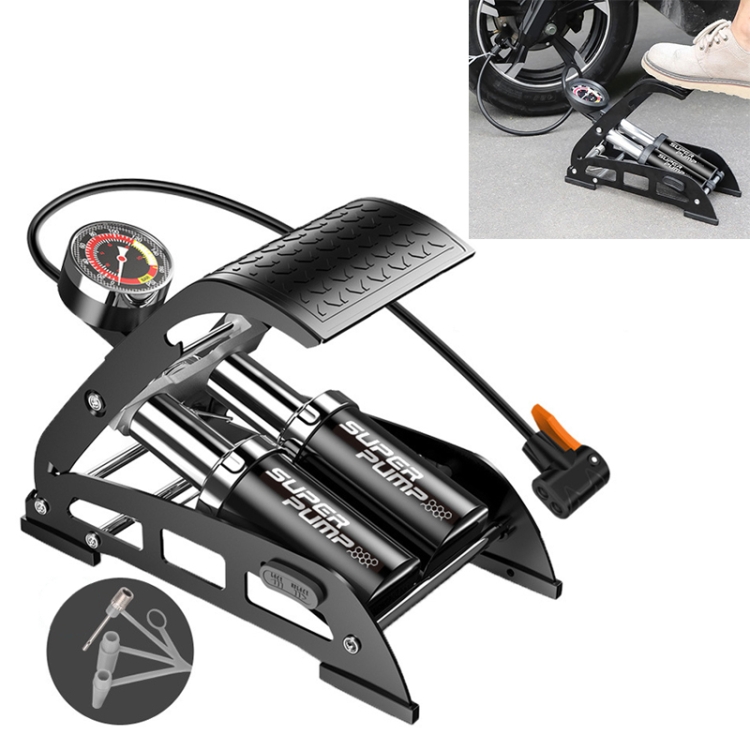 

55B-01 Car / Motorcycle / Bicycle Portable High Pressure Double Pipe Inflatable Cylinder Pedal Air Pump