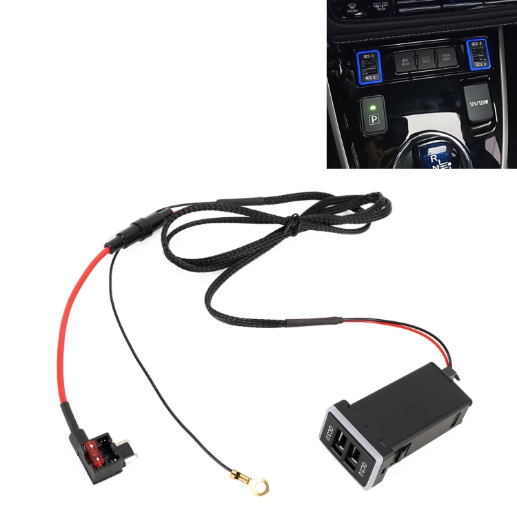 

Car QC3.0 Fast Charge USB Interface Modification Charger for Toyota, Fuse to Take Power (Blue Light)