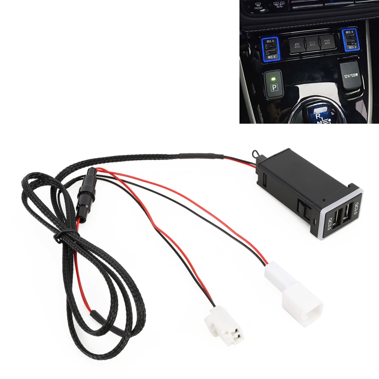 

Car QC3.0 Fast Charge USB Interface Modification Charger for Toyota, Cigarette Lighter to Take Power (Blue Light)