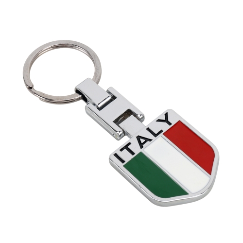 

Car Italian Flag Pattern Key Ring Metal Keychain