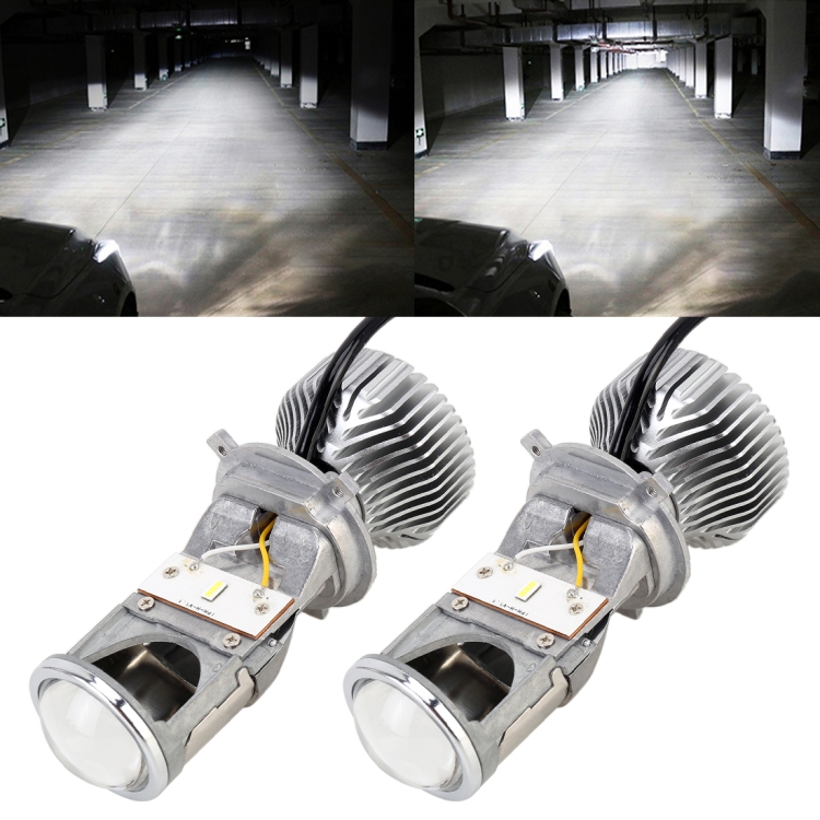

G1 H4 DC12V 35W 5500K Projector Light Headlight Mini LED Lens without Fan for Left Driving