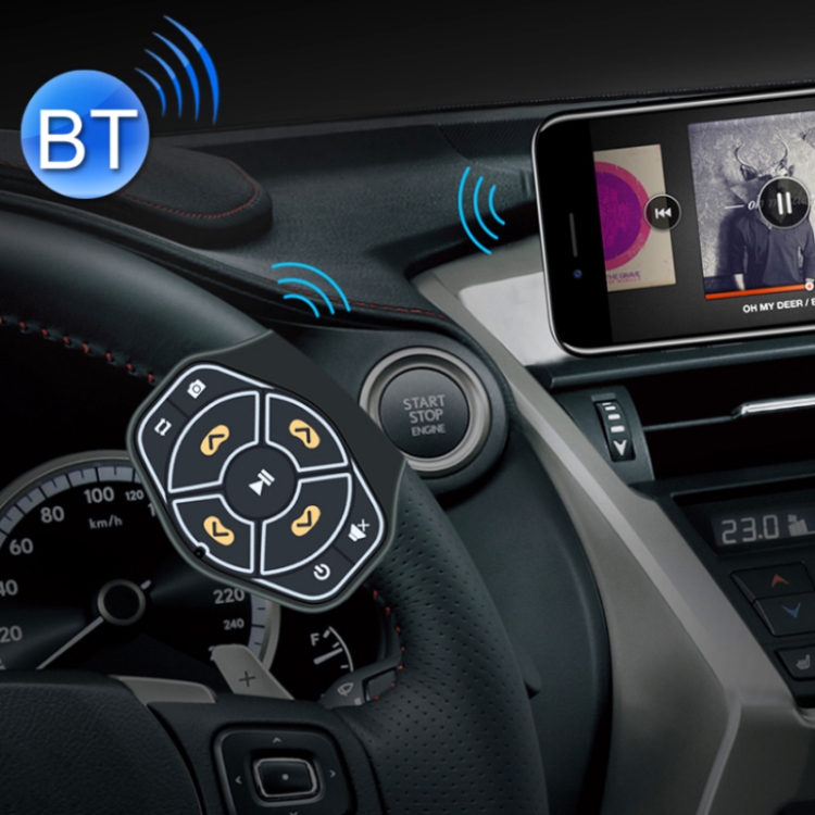 

X09 Car Wireless Bluetooth Controller Mobile Phone Multimedia Multi-functional Steering Wheel Remote Controller