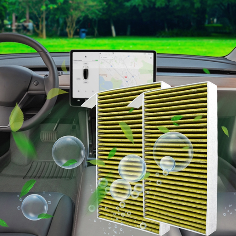 

2 PCS Car Air Purifier Replacement Filter Air Conditioning Filter Activated Carbon Filter for Tesla Model 3