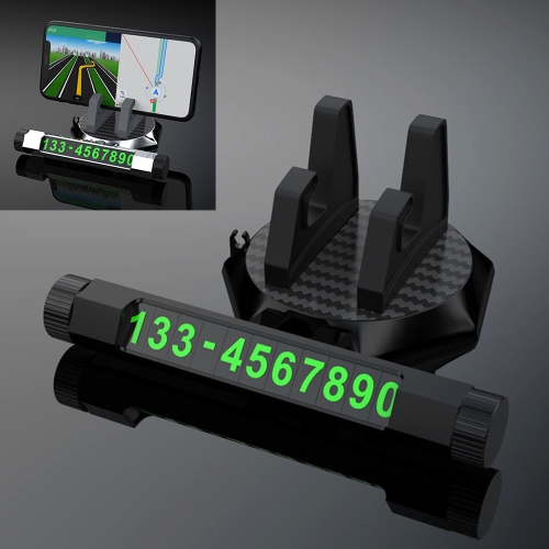 

Multi-function Car Instrument Panel Mobile Phone Holder Temporary Parking Card (Black)