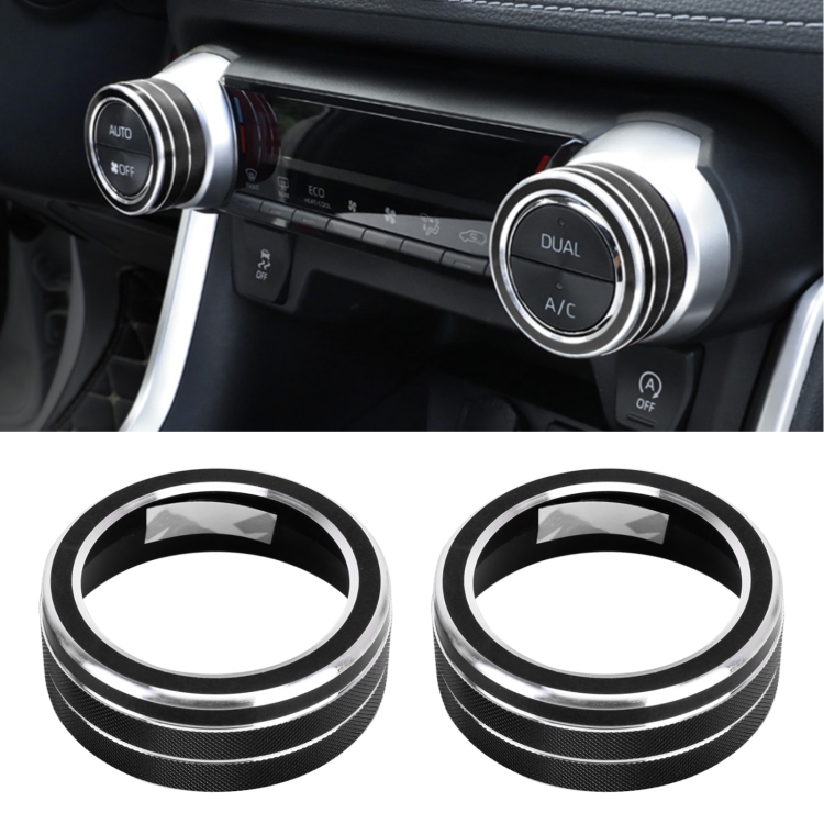 

2 PCS Car Aluminum Alloy Air Conditioner Knob Case for Toyota RAV4 / Wildlander (Black)