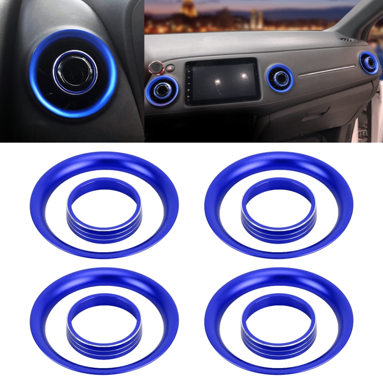 

8 PCS Car Aluminum Alloy Air Conditioner Knob Case and Base for Honda XR-V (Blue)