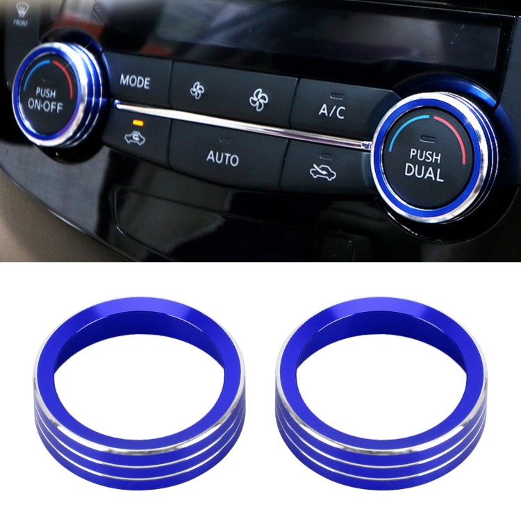 

2 PCS Car Metal Air Conditioner Knob Case for Nissan X-TRAIL (Blue)