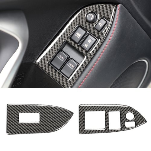 

Car Carbon Fiber Window Glass Lifting Panel Decorative Sticker for Subaru BRZ / Toyota 86 2013-2017, Left Drive (Black)