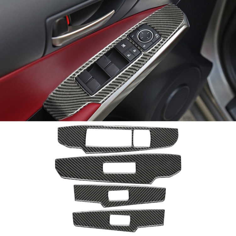 

Car Carbon Fiber Window Glass Lifting Panel Button Decorative Sticker for Lexus IS250 2013-, Left Drive A Style