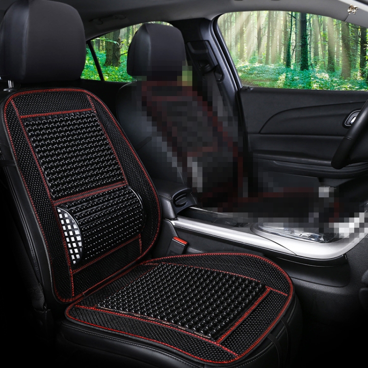 

Car Seat Covers Summer Cool Imitation Wooden Beads Ventilation Breathable Seat Cushion(Black)