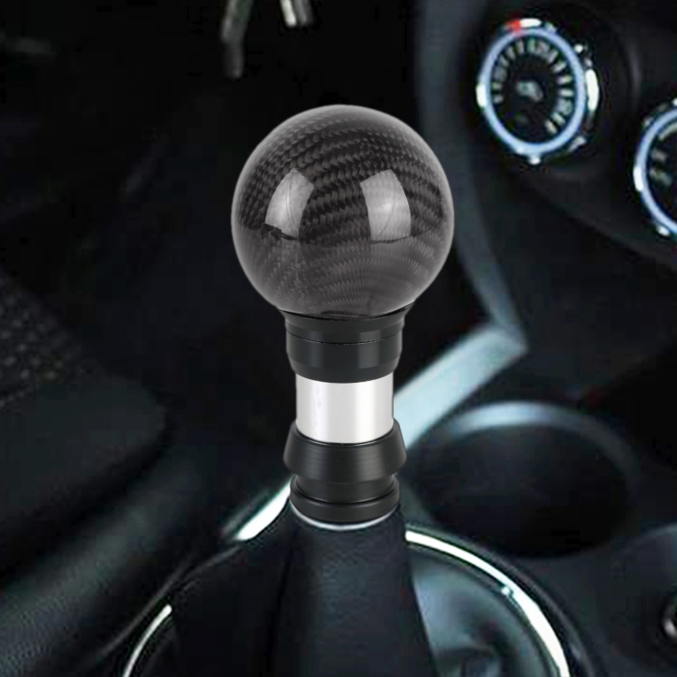 

Universal Car Pressable Telescopic Carbon Fiber Gear Head Gear Shift Knob, Length: 9.5cm (Black)