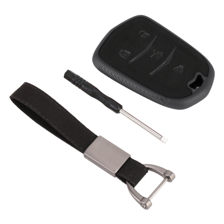 

Car Flocking Plastic Key Protective Cover Four Buttons for Cadillac(Black)