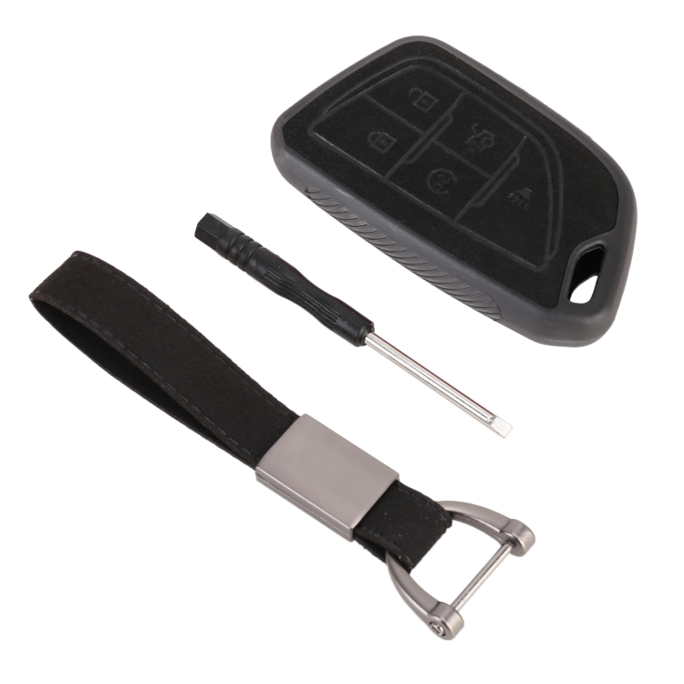 

Car Flocking Plastic Key Protective Cover Five Buttons for Mazda (Black)