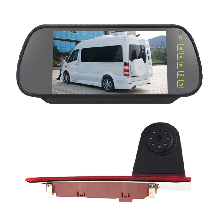 

PZ477 Car Waterproof 170 Degree Brake Light View Camera + 7 inch Rearview Monitor for Ford Transit Custom