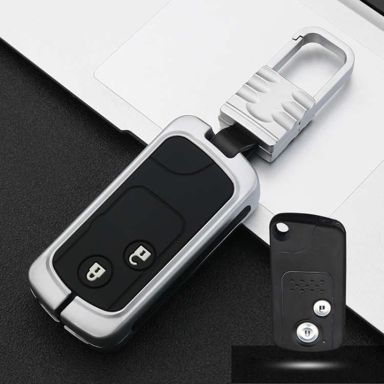

Car Luminous All-inclusive Zinc Alloy Key Protective Case Key Shell for Honda B Style Smart 2-button (Silver)