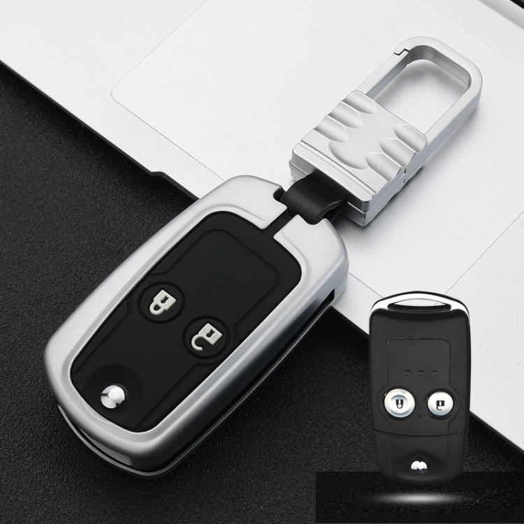 

Car Luminous All-inclusive Zinc Alloy Key Protective Case Key Shell for Honda D Style Folding 2-button (Silver)