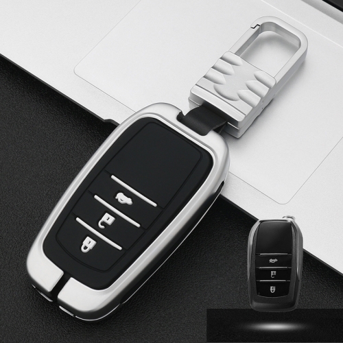 

Car Luminous All-inclusive Zinc Alloy Key Protective Case Key Shell for Toyota A Style Smart 3-button (Silver)