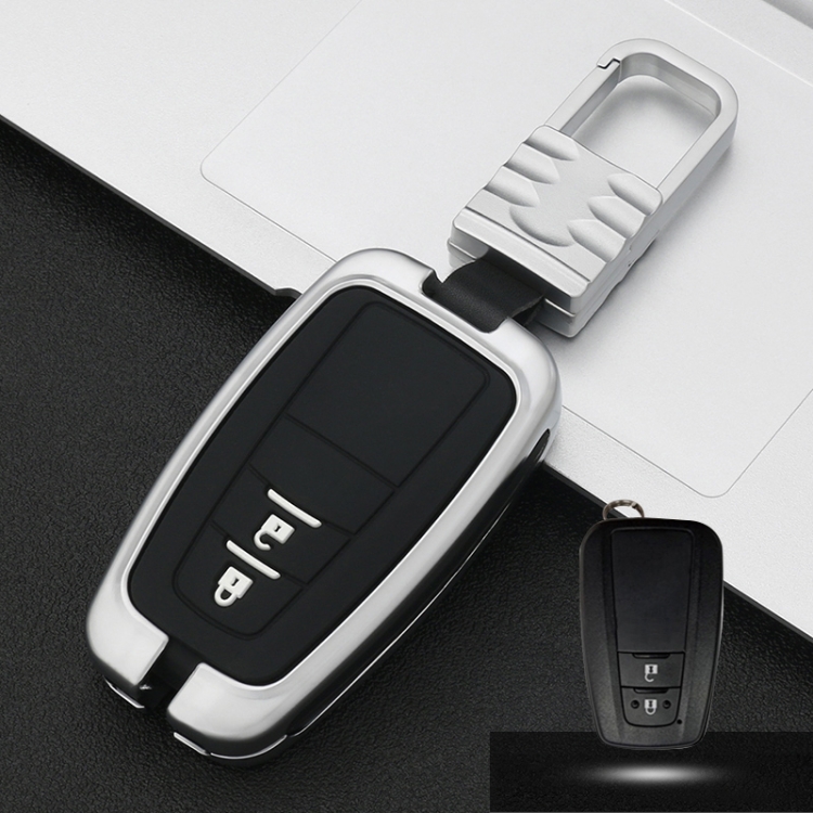 

Car Luminous All-inclusive Zinc Alloy Key Protective Case Key Shell for Toyota C Style Smart 2-button (Silver)