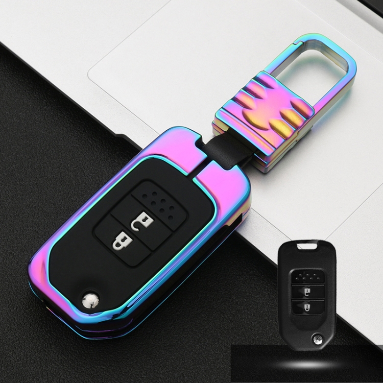 

Car Luminous All-inclusive Zinc Alloy Key Protective Case Key Shell for Honda B Style Folding 2-button (Colour)