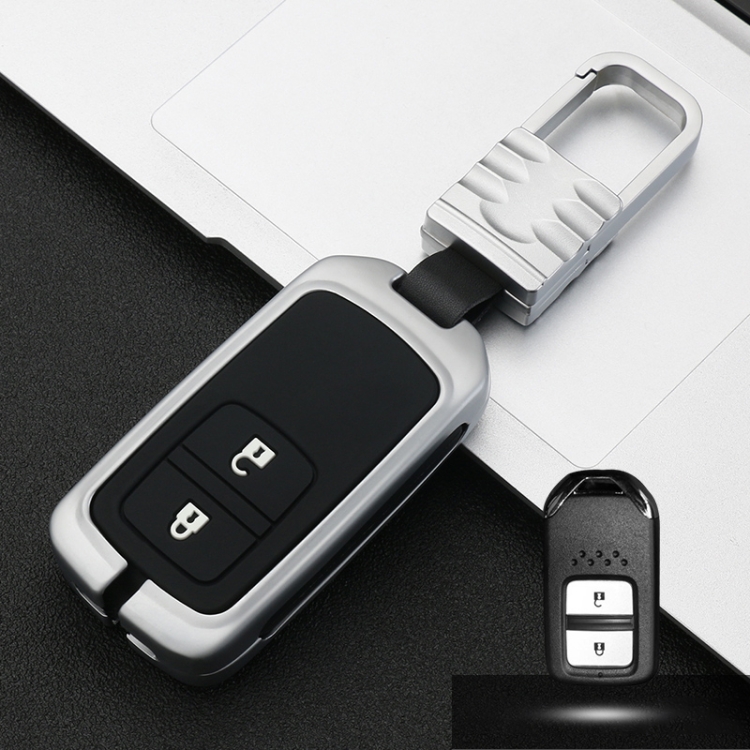 

Car Luminous All-inclusive Zinc Alloy Key Protective Case Key Shell for Honda B Style Smart 2-button (Silver)