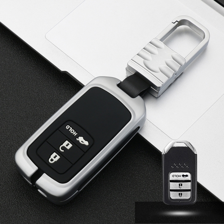 

Car Luminous All-inclusive Zinc Alloy Key Protective Case Key Shell for Honda H Style Smart 3-button (Silver)