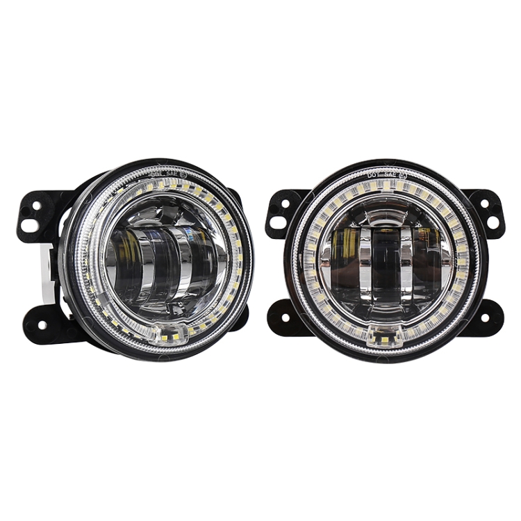 

2 PCS DC12V-30V / 30W / 3A / 1440LM 12LEDs 4 inch Car LED Colorful Fog Light, Style: White Background (White Light)