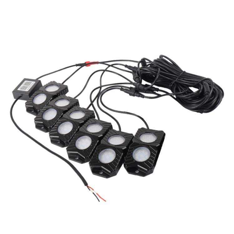 

DC12-24V 18/27/36W 6 in 1 Dual-row RGB Mobile Phone Bluetooth APP Control Car Bottom Light / Chassis Light / Yacht Deck Light