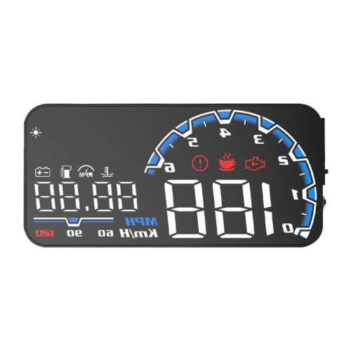 

H300 Car 5 inch OBD HUD Head-up Display Support Engine Failure Alarm / Water Temperature Alarm Voltage Alarm