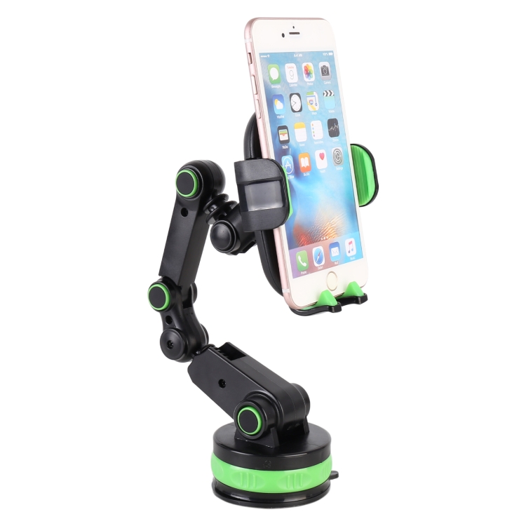 

ZP-X0466 Car 360 Degree Rotating Telescopic Folding Round Suction Cup Mobile Phone Holder(Green)