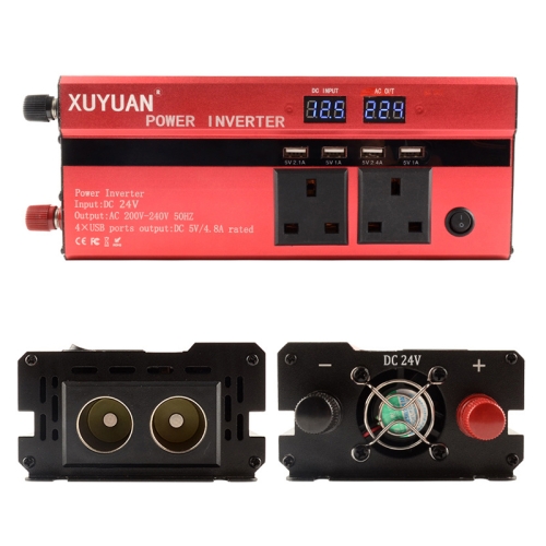 

2000W Car Inverter DC24V to AC 220V Charging Converter with USB Display EU Plug