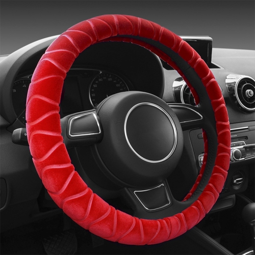 

Car Universal Short Plush Warm Anti-skid Steering Wheel Cover, Adaptation Steering Wheel Diameter: 38cm (Red)